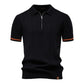 Camden Men’s Knit Polo Shirt – Short Sleeve Zip Collar