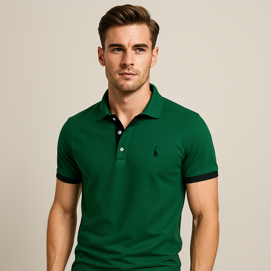 Slim Fit Polo Shirt with Giraffe Embroidery – Premium Summer Style