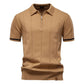 Camden Men’s Knit Polo Shirt – Short Sleeve Zip Collar