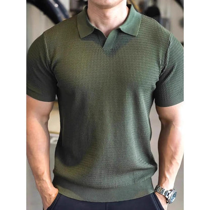 London Classic Knit Polo – Men’s Slim Fit Short Sleeve Shirt