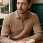 Striped Knit Polo Jumper