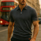 Camden Men’s Knit Polo Shirt – Short Sleeve Zip Collar