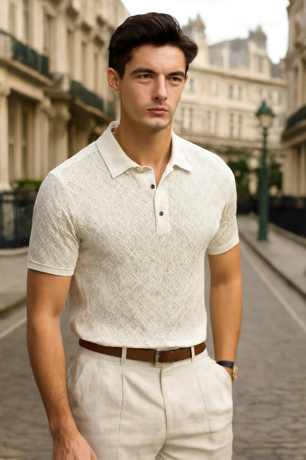 Kensington Crochet Polo – Timeless Old Money Elegance