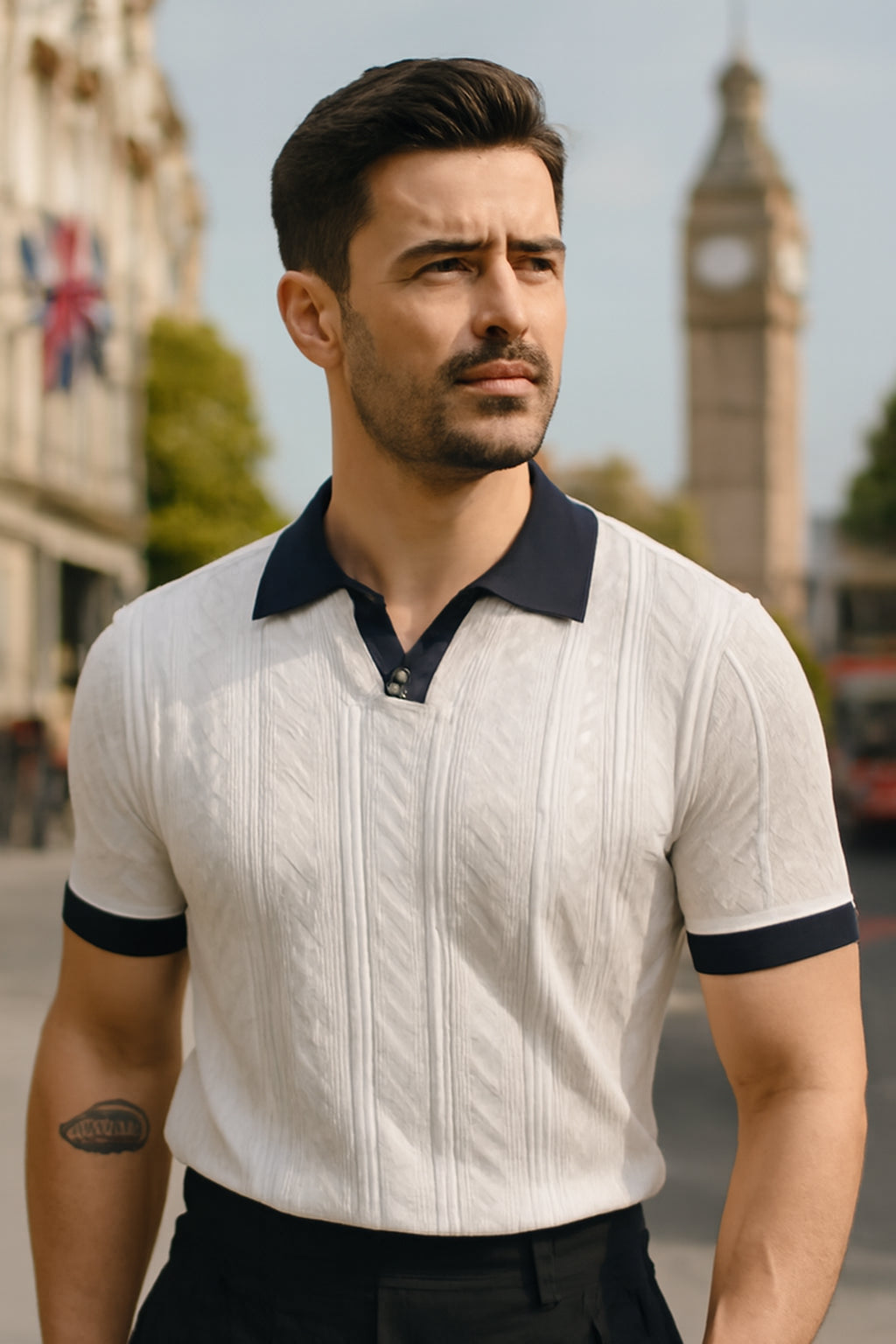 Ellister Kensington Contrast V-Neck Polo