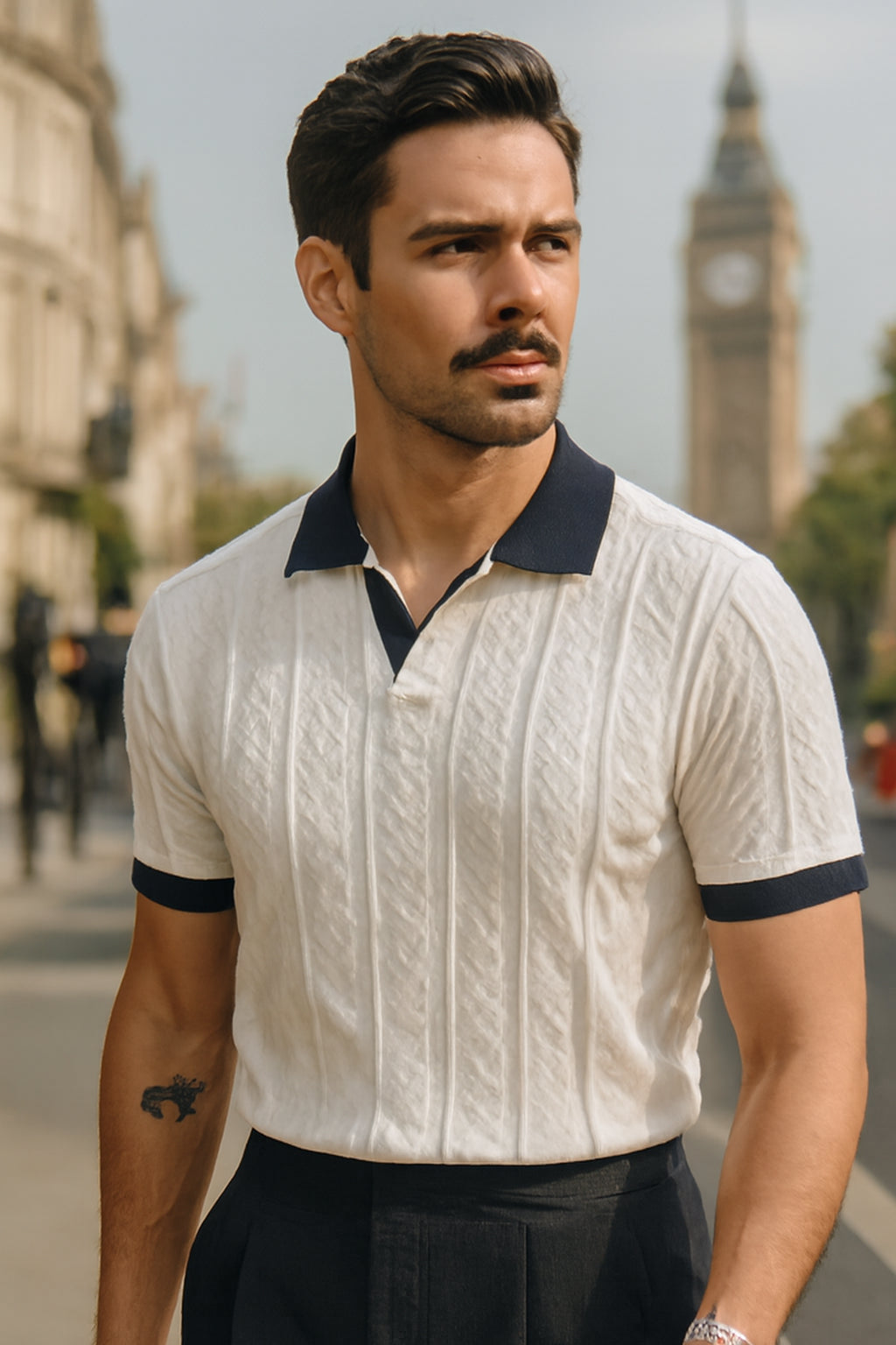 Ellister Kensington Contrast V-Neck Polo