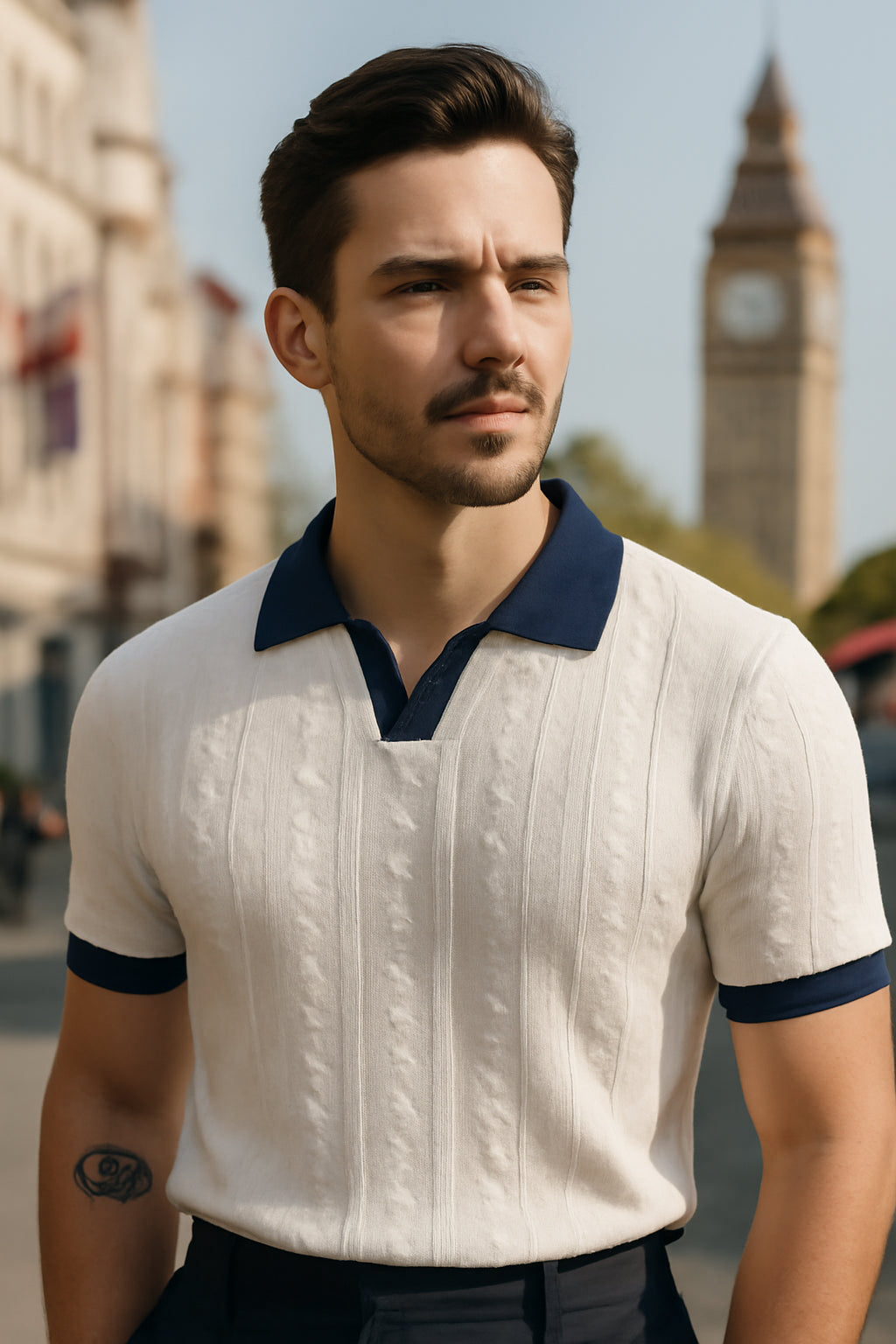 Ellister Kensington Contrast V-Neck Polo