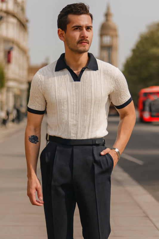 Ellister Kensington Contrast V-Neck Polo