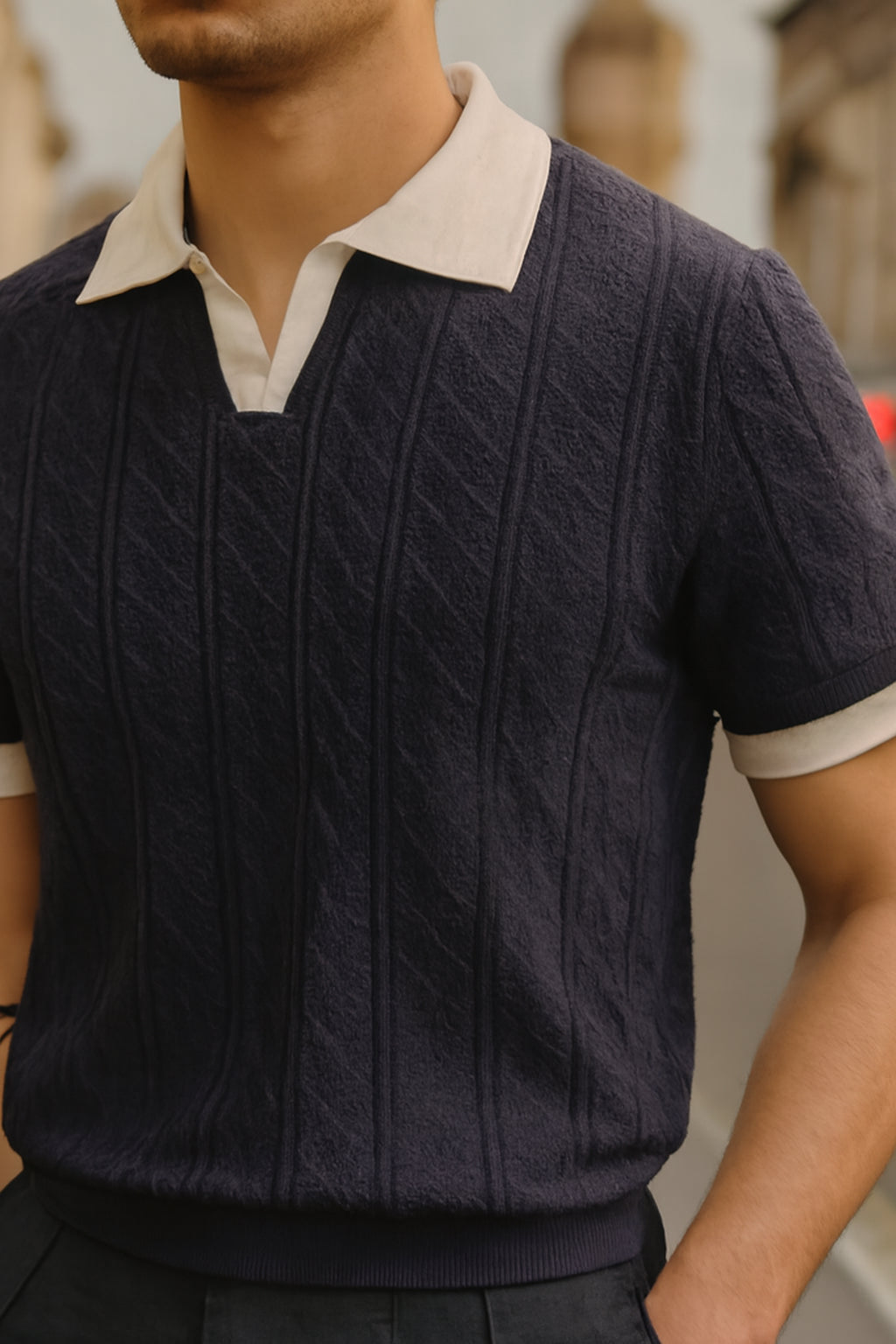Ellister Kensington Contrast V-Neck Polo