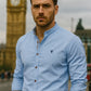 Burlington Men's Classic Cotton Shirt with Stand Collar – Timeless Casual Style