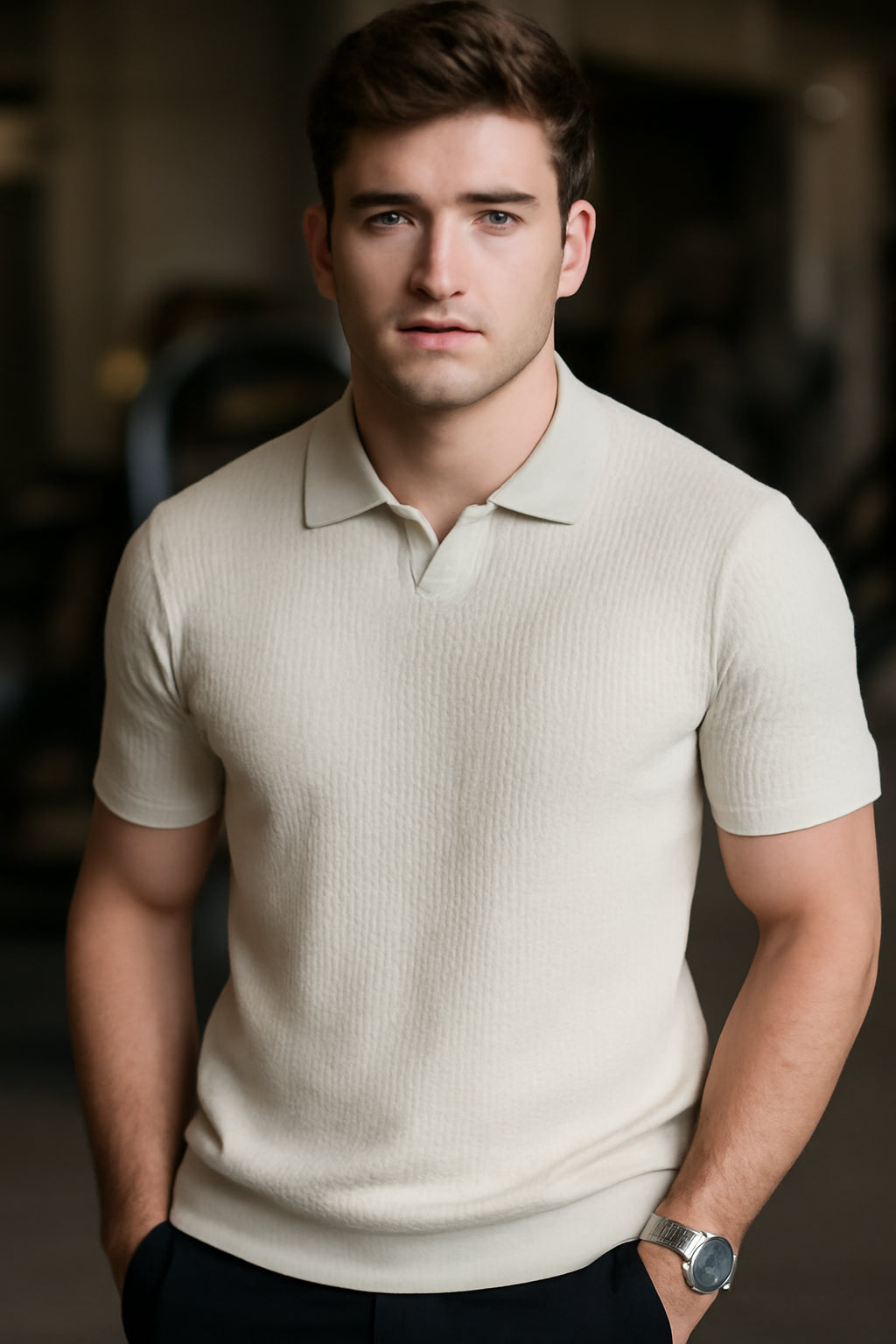 London Classic Knit Polo – Men’s Slim Fit Short Sleeve Shirt