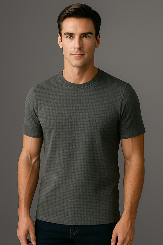 Men’s Luxury Textured T-Shirt – Timeless Old Money Elegance in Casual Fashion