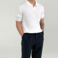 Men’s Cotton-Blend V-Neck Polo Shirt – Ribbed Knit, Short Sleeve, Smart Casual