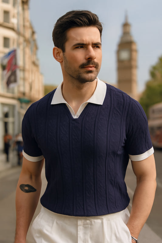 Ellister Kensington Contrast V-Neck Polo