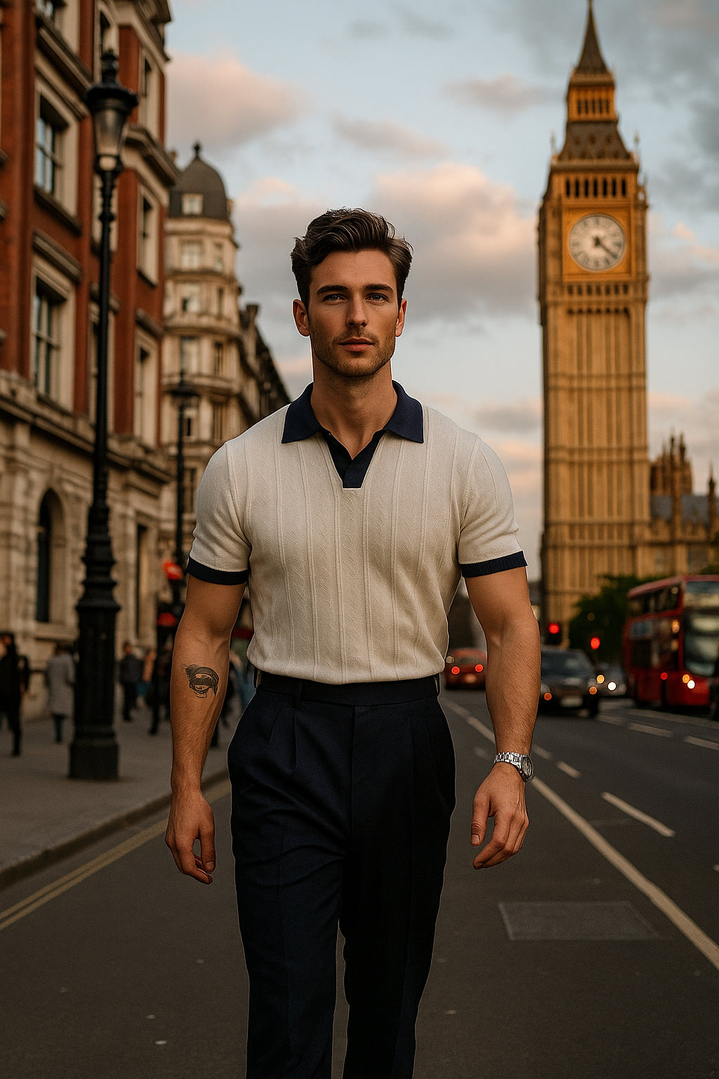 Ellister Kensington Contrast V-Neck Polo
