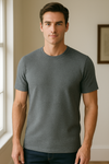 Men’s Luxury Textured T-Shirt – Timeless Old Money Elegance in Casual Fashion