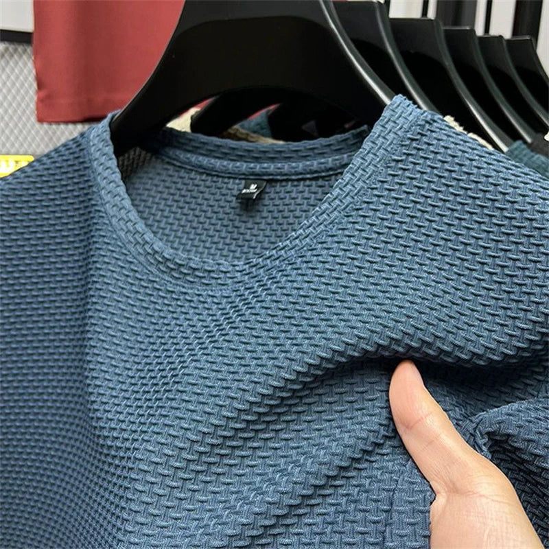 Men’s Luxury Textured T-Shirt – Timeless Old Money Elegance in Casual Fashion