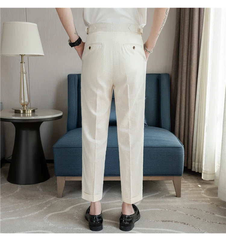 Naples Linen-Cotton Men's Breathable Suit Pants