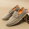 Luxury Brand Slip-On Shoes Low Heel  Nubuc Loafers Suede Leather Comfortable Soft Sole Mens Classic Retro Moccasins Casual Shoes