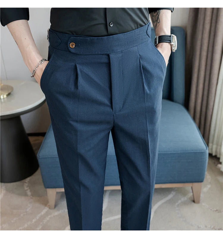 Naples Linen-Cotton Men's Breathable Suit Pants