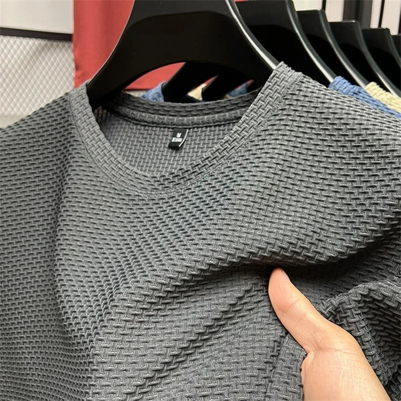 Men’s Luxury Textured T-Shirt – Timeless Old Money Elegance in Casual Fashion