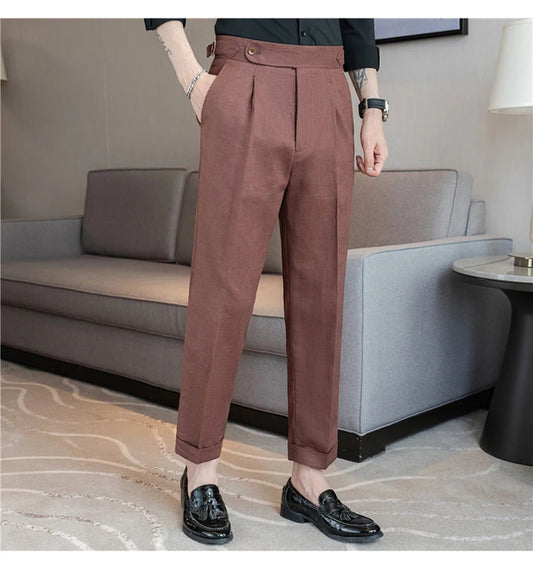 Naples Linen-Cotton Men's Breathable Suit Pants