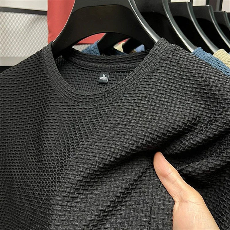 Men’s Luxury Textured T-Shirt – Timeless Old Money Elegance in Casual Fashion