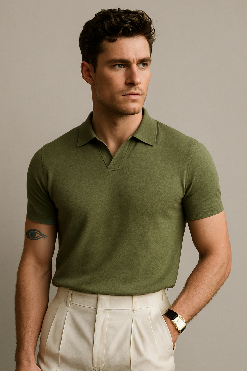 Old Money Polo – Effortless Luxury, V-Neck Finish