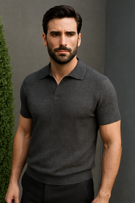 Belgravia Knit Polo – Refined Texture, Timeless Ease