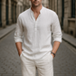 Ellister Men’s Black Cotton-Blend Shirt – Slim Fit with Contrast Collar Detail